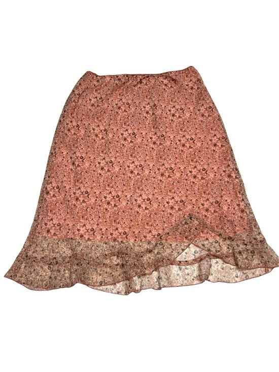 dressbarn Dresses & Skirts - Vintage Coral Pink Floral Pull On Midi Skirt size XL 90s Y2K Fairy USA Festival